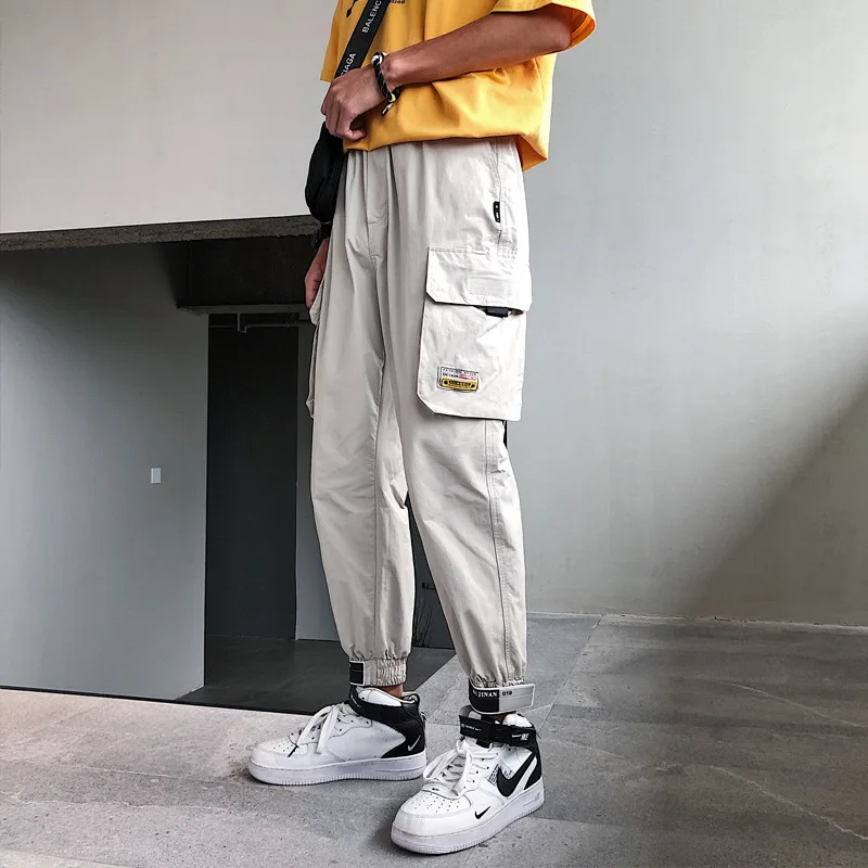 Мужские шаровары в стиле хип-хоп повседневные брюки пэчворк с несколькими