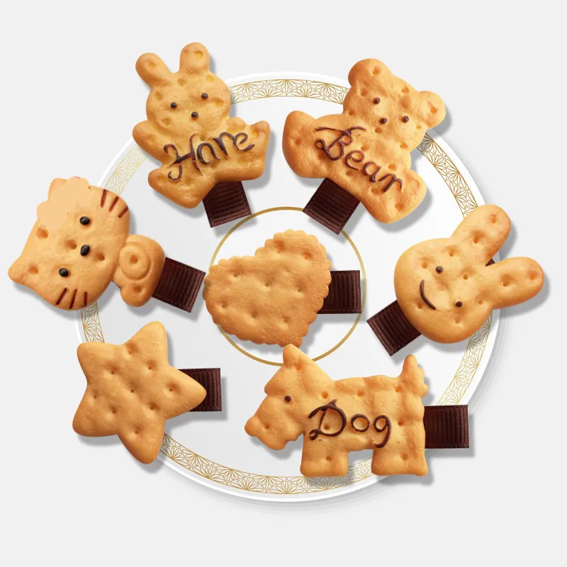 Милые заколки для волос в форме печенья девочек повязки на голову собаки медведя