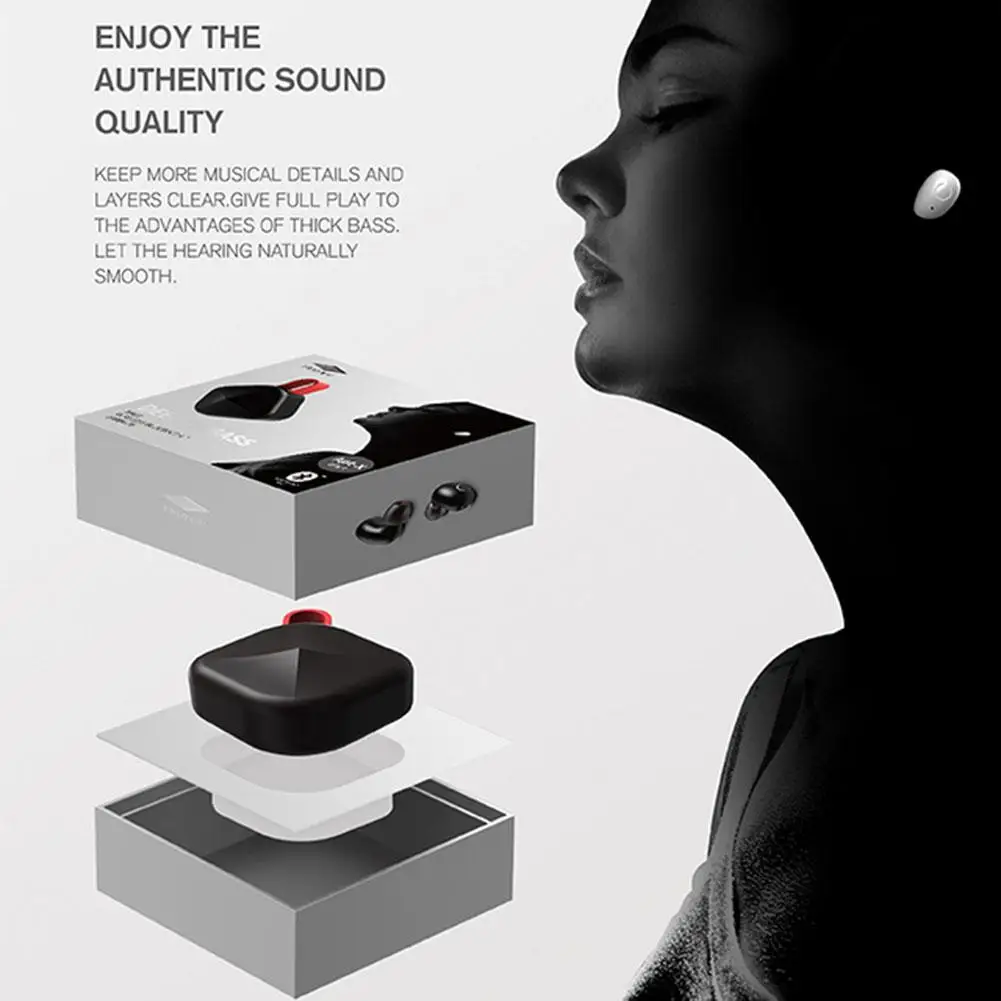 Rondaful B6 IPX7 Waterproof Upgrade TWS Earphone Wireless Earbud Bluetooth 5.0 Support Aptx/AAC 45h Playing Time For IOS/Android |