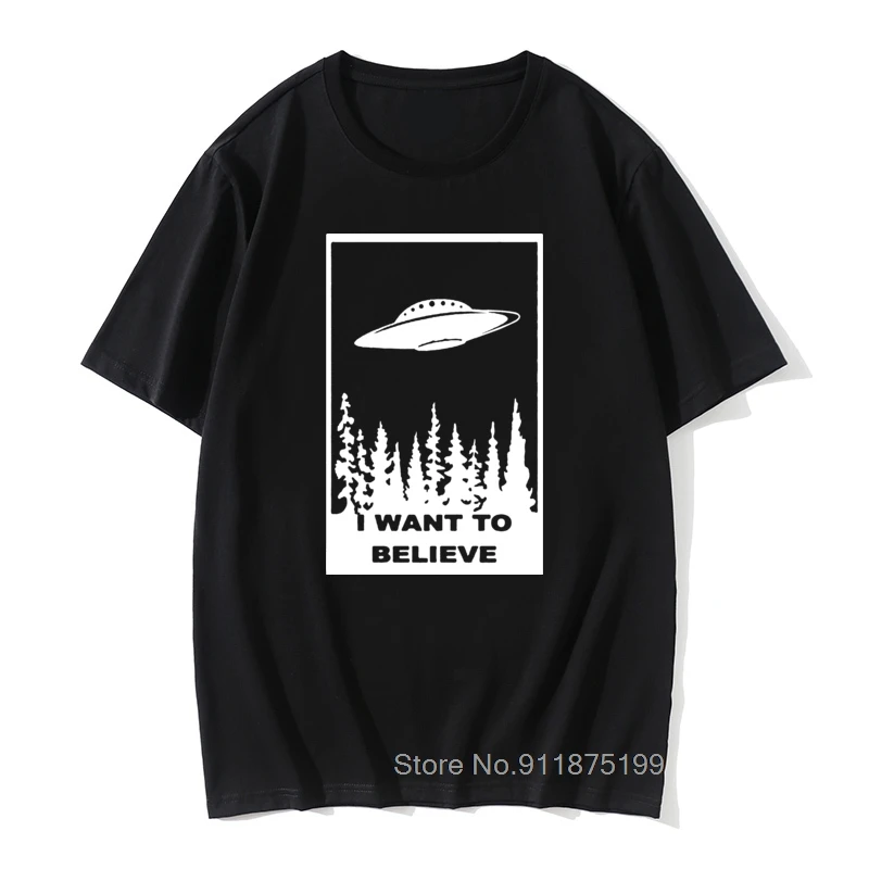 

Футболка с надписью I Want to Believe, забавная футболка, научная фантастика, НЛО, файлы космической фантастики, хлопковая футболка с коротким рука...
