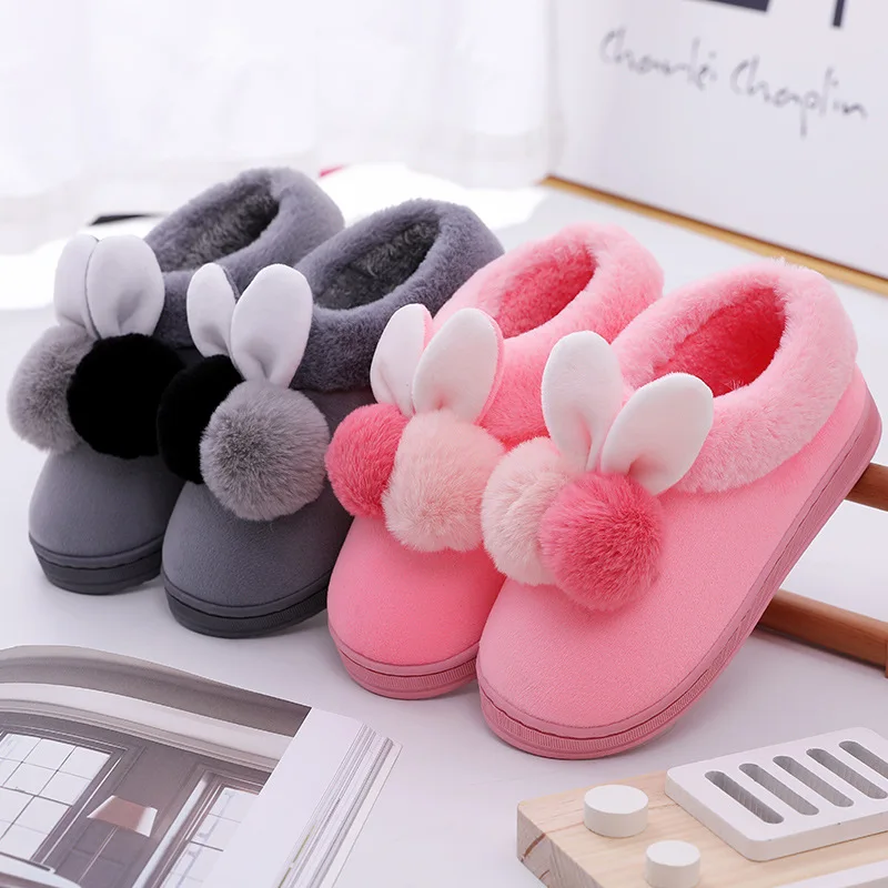 Warm Women Home Shoes Winter Women Cotton Slippers Plush Flat Floor Women Footwear Household Fur Slippers Women Indoor Floor