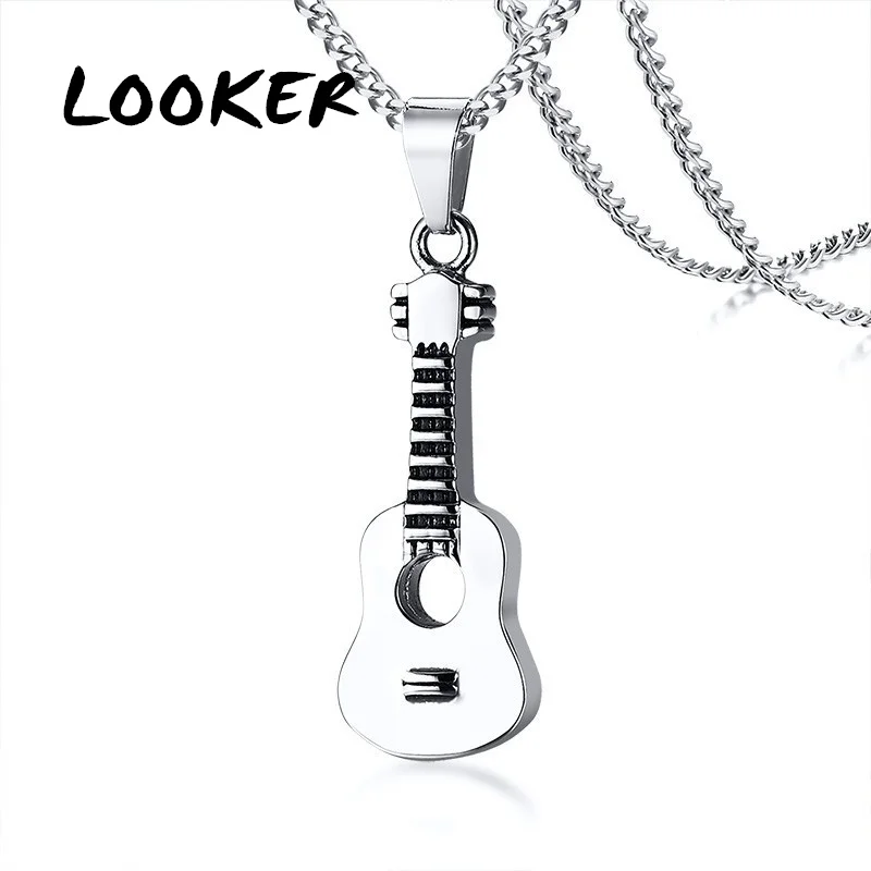 LOOKER Панк мужской держатель для пепла урна ожерелье из нержавеющей стали гитара