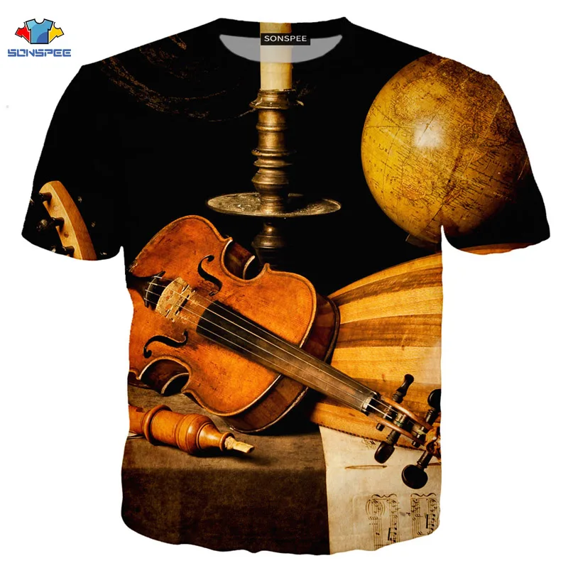 sonspee sommer anime musik sänger t shirt musical instrument hand trommeln gitarre shirt inspirational elektrische ton kid t shirt free global sh