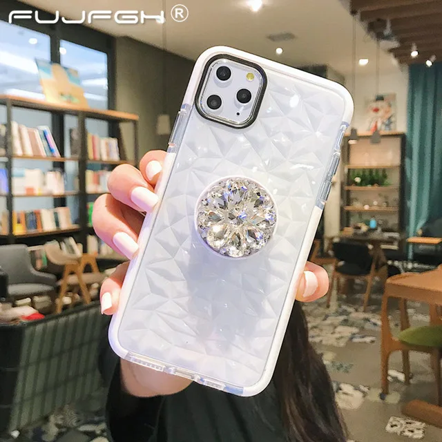 White With Ring Двухслойный супер противоударный силиконовый чехол для IPhone 11 Pro MAX 7 8 6 6S Plus 5S SE X XS Max XR уплотненный мягкий чехол двух цветов - Цвет: White With Ring