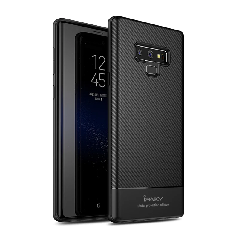 IPAKY ТПУ телефонные чехлы для samsung Galaxy Note 9 чехол Роскошный Углеродный волокно