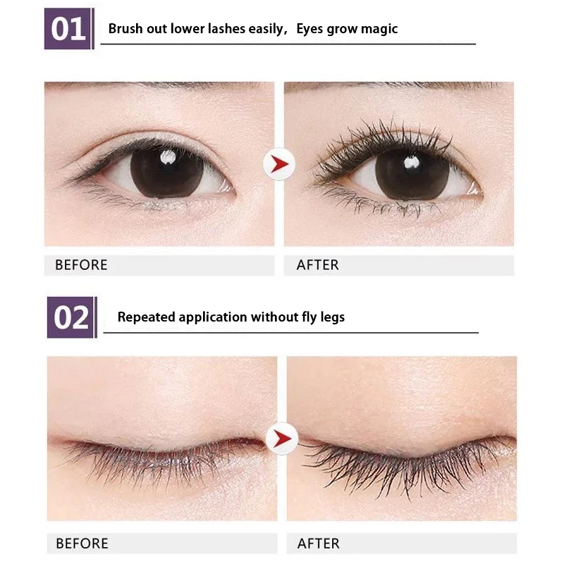 Женская тушь для ресниц Водостойкая стойкая не Цветущая без макияжа 3d волокно| |