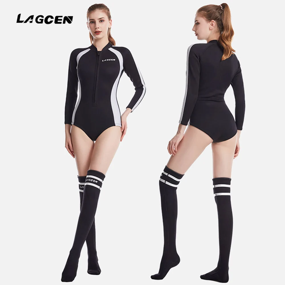 2.5MM neoprene bikini wetsuit diving stockings female long-sleeved skin diving suit sunscreen surfing snorkeling swimsuit