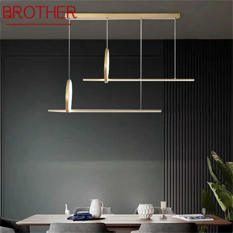 

BROTHER Nordic Pendant Lights Gold Modern Creative Decoration LED Fixture For Home Living Room