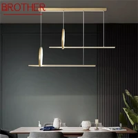 brother nordic pendant lights gold modern creative decoration led fixture for home living room