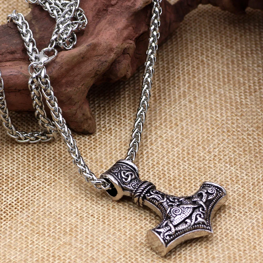Дропшиппинг 1 шт thor's hammer mjolnir кулон ожерелье viking скандинавский норвежский колье