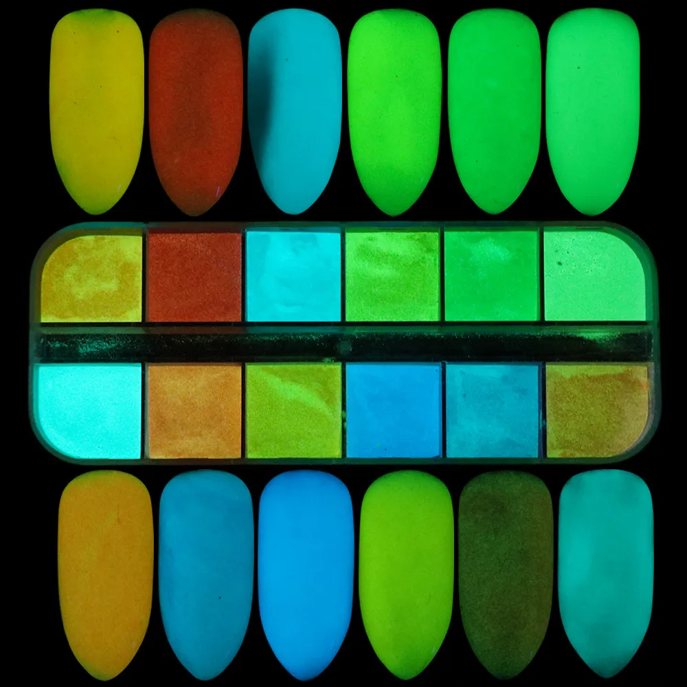 Флуоресцентный ноготь блестящая пудра светящаяся ультратонкий светящийся