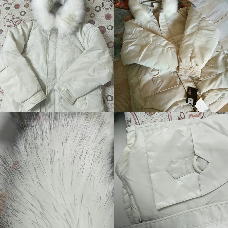 Толстые парки с меховым капюшоном и карманами на хлопковой подкладке