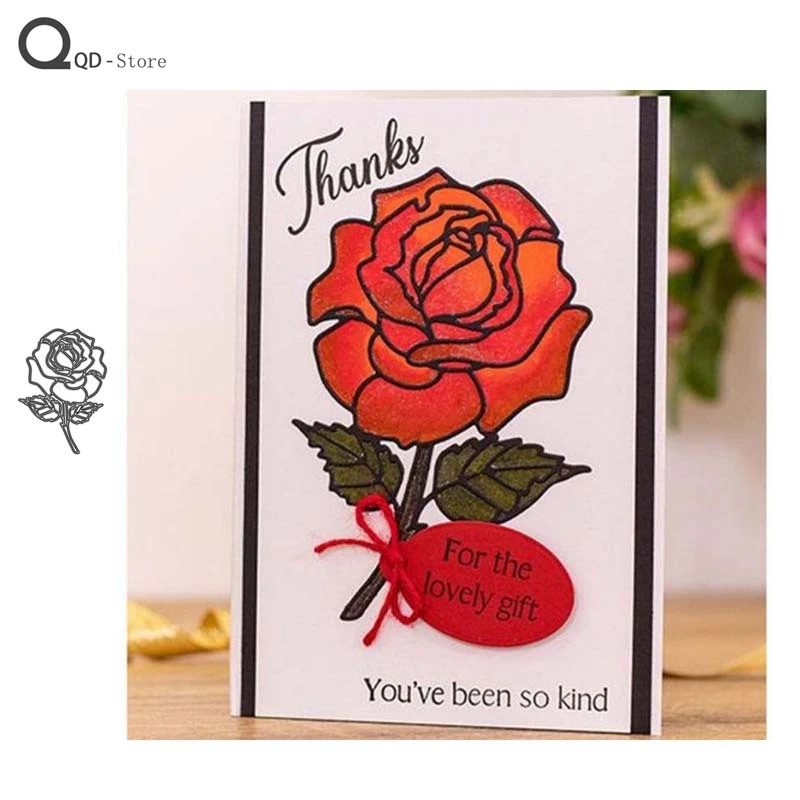 

A Rose Cutting Dies Scrapbooking Metal Cutting Dies Handmade Tools DIY Card Make Mould Model Craft Decoration New 2021 Wholesale