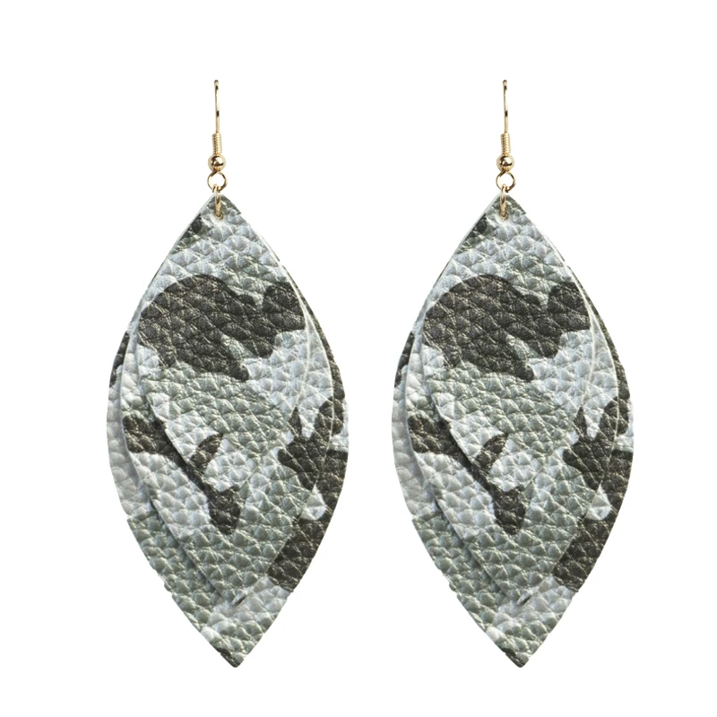 Cpop трехслойные Винтажные серьги из искусственной кожи для женщин новые