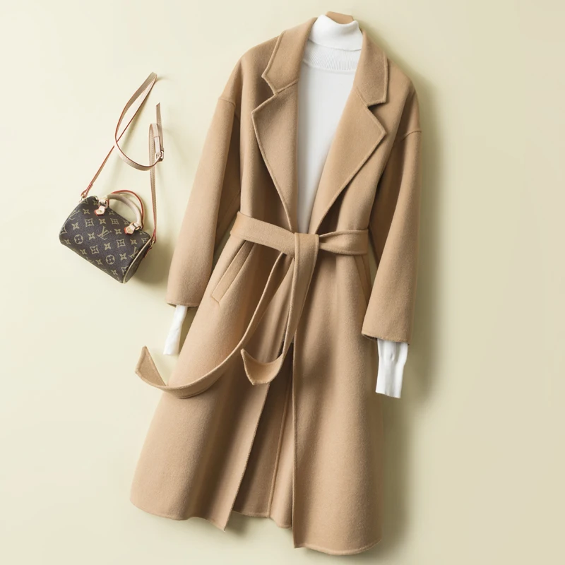 Новое зимнее теплое пальто длинное кашемировое из 100% шерсти подходящее для