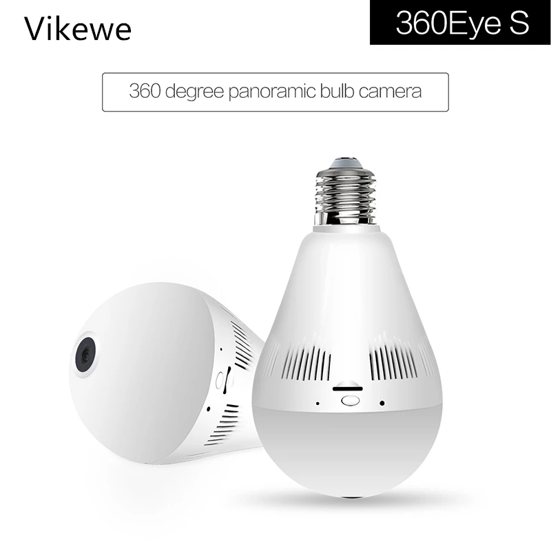 Панорамная камера Vikewe 1080P Full HD 2 МП 360 градусов рыбий глаз Wi Fi светильник