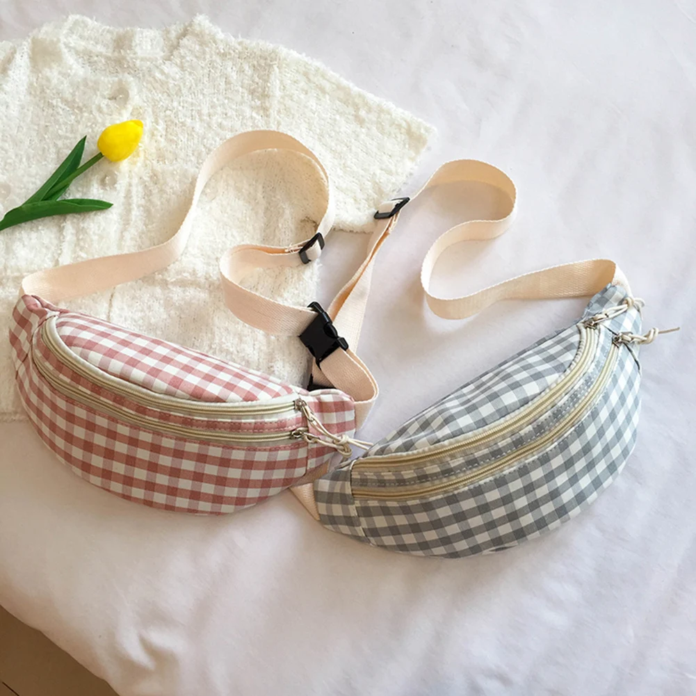 

Women Crossbody Bags Fashion Plaid Print Canvas Shoulder Bag Women Casual Large Capacity Chest Bags Fashionable Decor