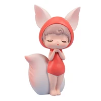 sleeping kawaii girl hidden fairy fox figure action toys cute blind random box chibi gk resin birthday surprise gift scale doll