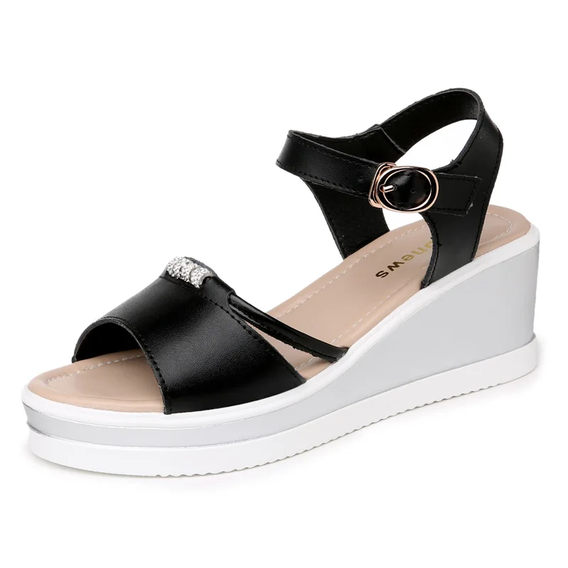 

Open-Toe Wedges Summer Sandals, Flat Buckle Shoes, Women'S Platform Women'S Shoes