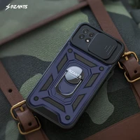 rzants for samsung galaxy a22 4g 5g case camera lens protection rotation ring stand holder strong shockproof anti slip cover