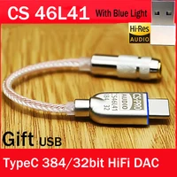 hi res type c to 3 5mm hifi digital headphone amplifier decoding dac audio adapter cable for mac ipad android win10 cs46l41 chip