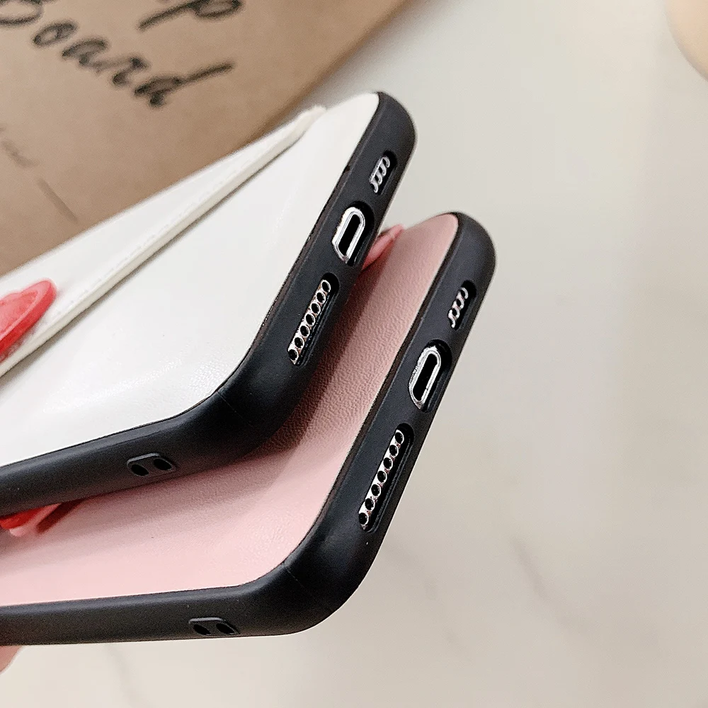 Чехол для телефона с отделением карт iPhone 11 Pro Max XR XS 7 8 6 Plus однотонный чехол из