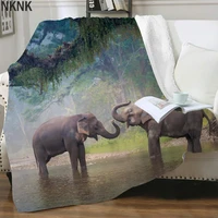 nknk brank elephant blankets animal bedspread for bed lovely bedding throw landscape plush throw blanket sherpa blanket new