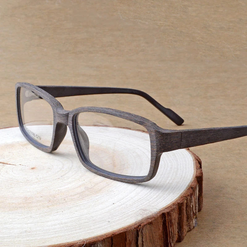 

HDCRAFTER Wood Vintage Eyewear Glasses Frame Men Eyeglasses Optical Prescription Reading Clear Eye Lens Male Spectacle