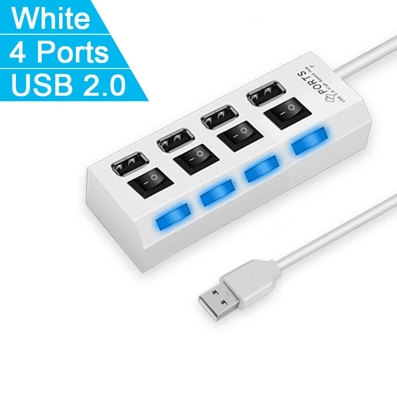 Usb-хаб адаптер 2 0 с несколькими USB-портами 4 порта высокоскоростной USB-концентратор