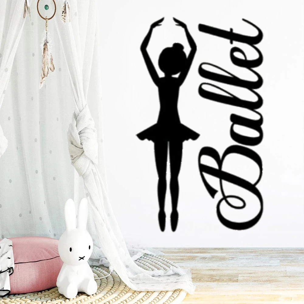 

Girl Ballerina Wall Decals Girl Dancing Ballet Room Murals Dancer Bedroom Word Home Decoration Vinyl Stickers Poster DW10816