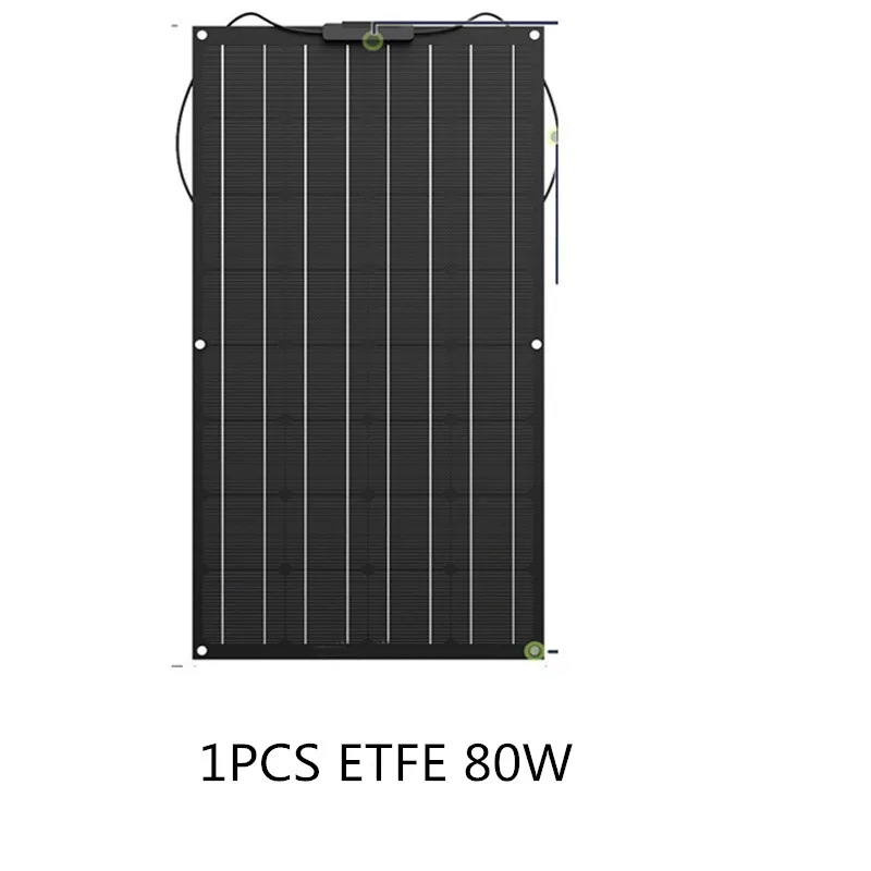 1PCS ETFE 80W Хорошее Quatliy/высокая эффективность моно гибкие солнечные панели 80 Вт 32 ячейки гибкие солнечные панели 12 в солнечное зарядное устройство 160 Вт 2 шт 80 Вт - Цвет: 1PCS ETFE 80W