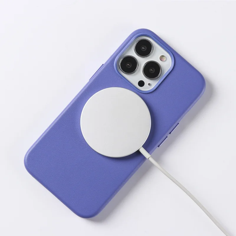 Luxury Original Leather For iPhone 14 13 12 11 Pro Max Mini Magnet Case For Magsaf* Cover Wireless Charging Drop Protect Covers