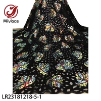 african velvet lace fabric high quality lace embroidery with sequins laces mesh fabrics for evening dress lr23181218 5