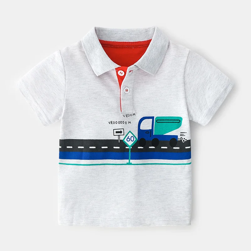 Рубашка-поло для мальчиков дышащая с коротким рукавом летняя Школьная одежда |