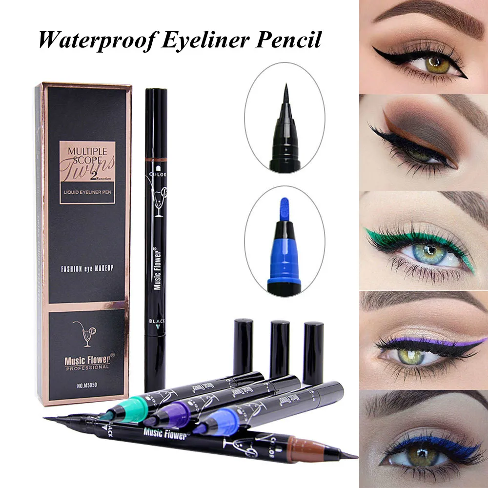 Цветная двухсторонняя жидкая подводка для глаз Водостойкая Подводка карандаш с