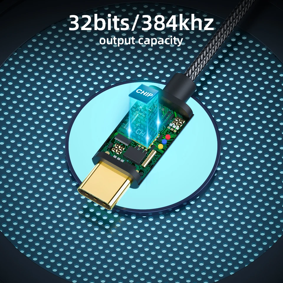 Hi-Fi DAC усилитель для наушников USB Type-C до 3 5 мм аудио адаптер Встроенный Realtek 32 бит/384