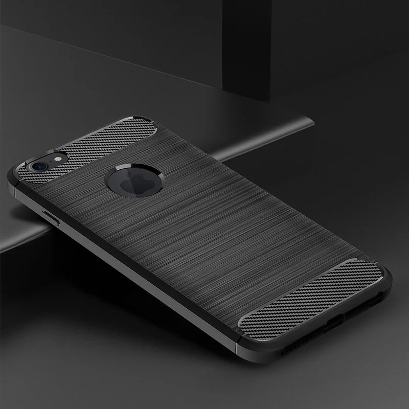 Чехол для iPhone 6 6S Plus чехол силиконовый бампер из ТПУ карбоновый 6P 6sP 6plus 6splus
