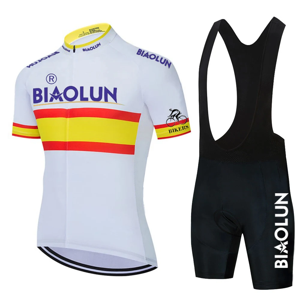 

Summer MTB BMX Bicycle Race Clothing BIAOLUN Jersey Men Bibs And Shorts Breathable Cycling Clothes Short Sleeve Maillot For Male