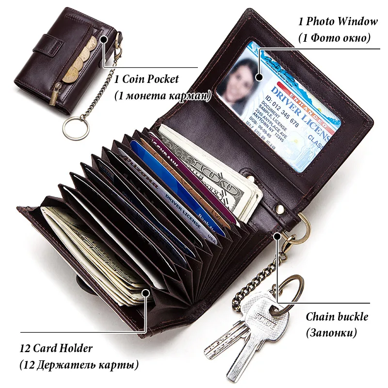 GZCZ Rfid 2020 модный держатель для кредитных карт мужской кожаный деловой кошелек