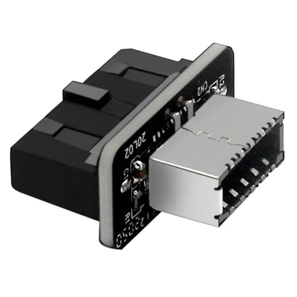 

USB Header Adapter USB3.0 19P/20P to TYPE-E 90 Degree Converter Chassis Front TYPE C Plug-in Port for Computer Motherboard