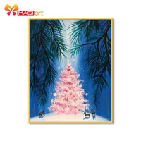 cross stitch kits embroidery needlework sets 11ct water soluble canvas patterns 14ct full christmas tree and moonlight ncmc091