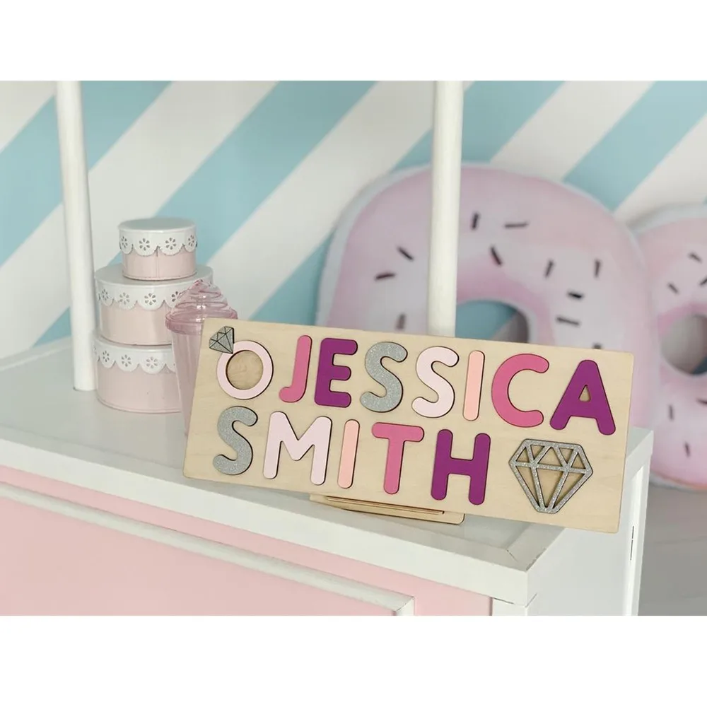 Образовательная головоломка с именем на заказ игрушка ручной работы гравировка