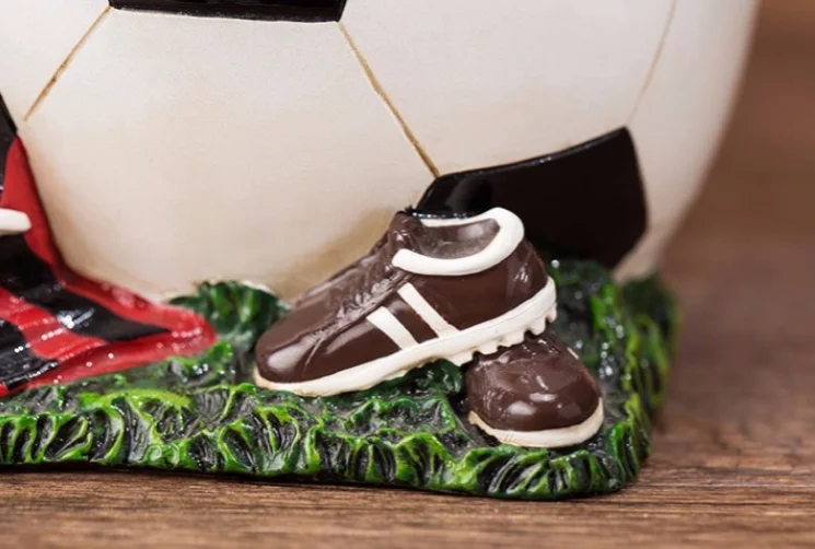 

Popular Money Box Resin Milan Soccer Uniform Coin Money Box Home Decoration Gift Football Piggy Bank Boys Birthday Gift LFB656