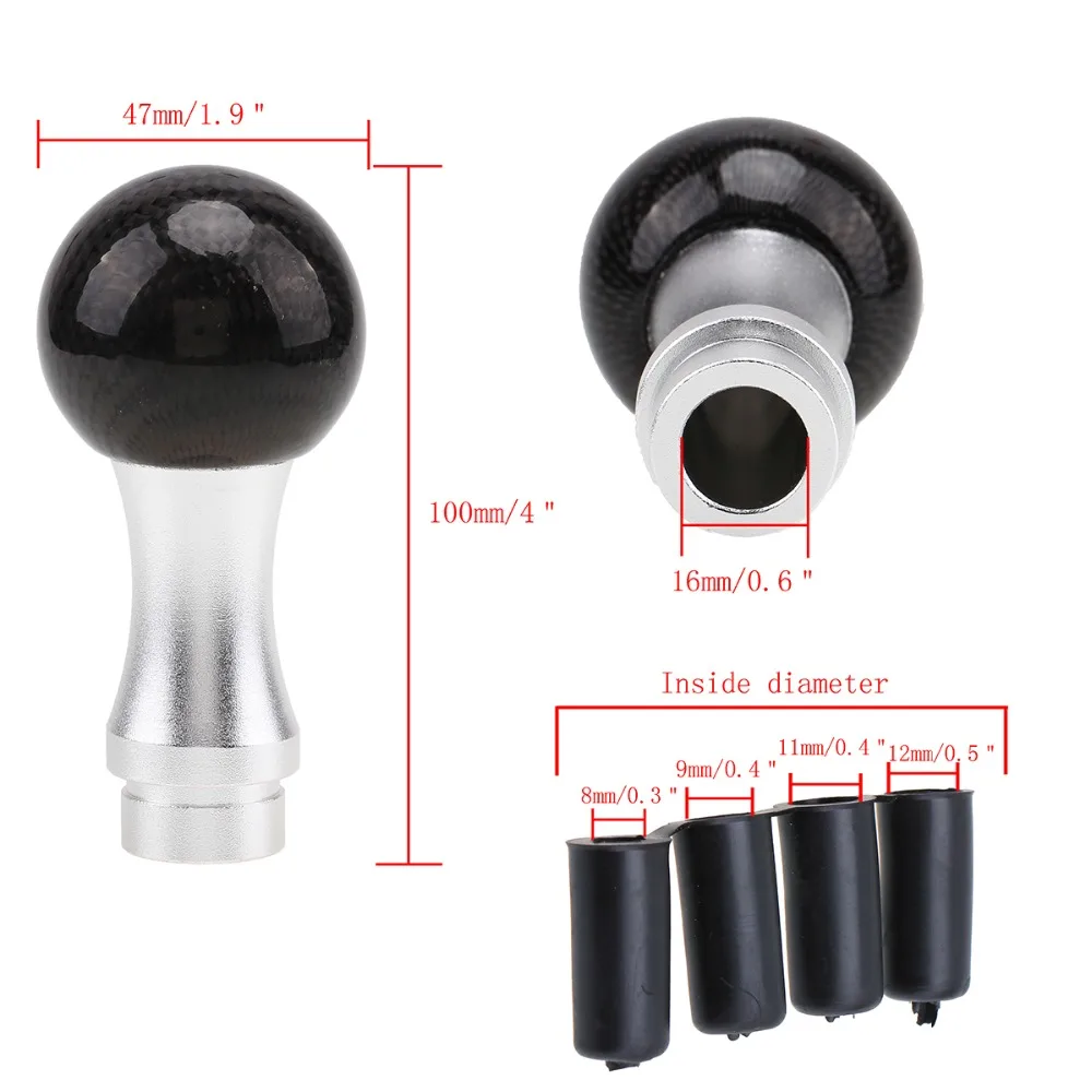POSSBAY Car Gear Shift Knob Shifter Lever Knobs Black/Silver Carbon Fiber Head Handball Auto Interior Accessories | Автомобили и