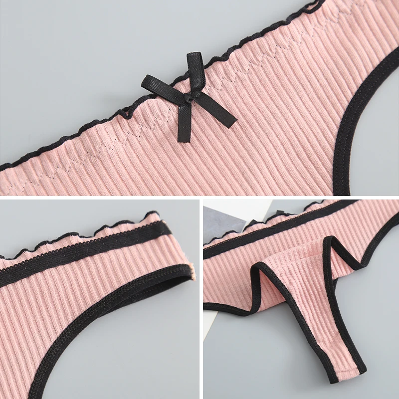 Трусы-стринги женские хлопковые с низкой посадкой 3 шт. | Женская одежда