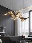 Дизайнерская люстра в виде рыбьей кости, лампа для столовой, нордический минималистичный линейный офисный светильник с длинной полосой, люстра для гостиной и виллы