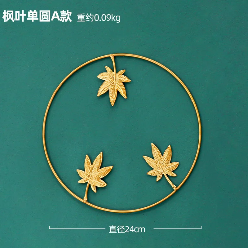 

Nordic Light Luxury Golden Round Leaf Metal Wall Hanging Home Living Room Wall Decoration Background Leaf Wall Decoration