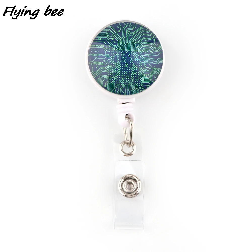 

X2051 1pcs High Quality Green Computer Motherboard Retractable Badge Reel Clip Student Friends Exquisite IC Card Badge Holder