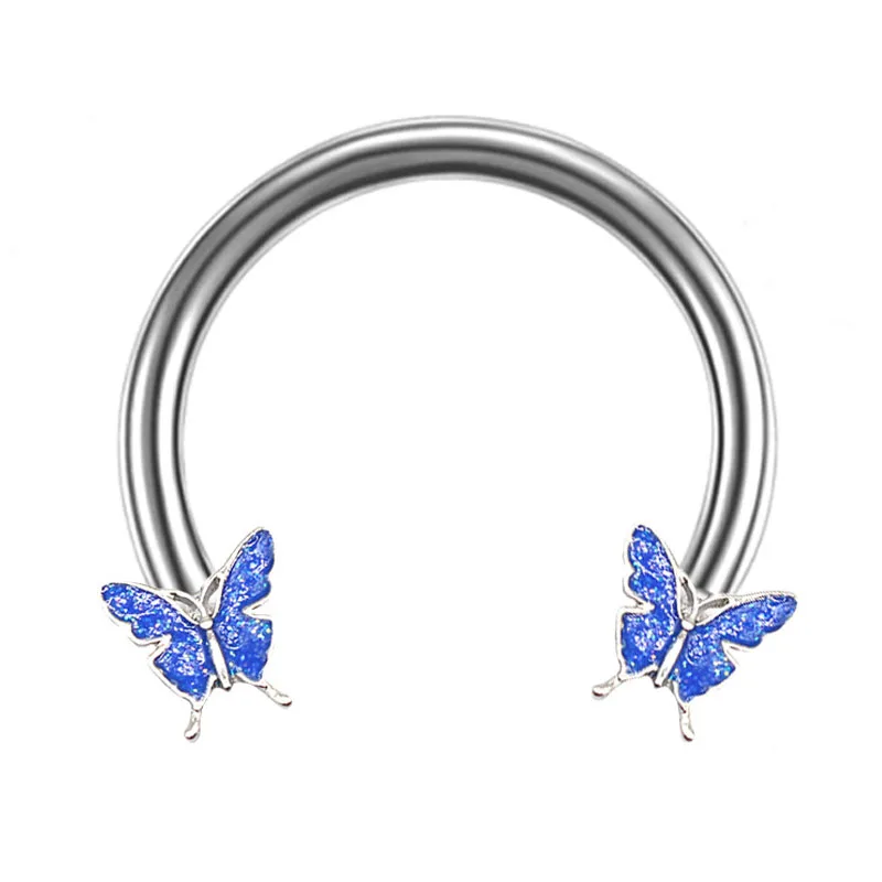 

BODY PUNK 16G horseshoe rings Daith Steel Earring Helix Hoop Septum Piercing Butterfly Sexy Jewelry Nose Ring