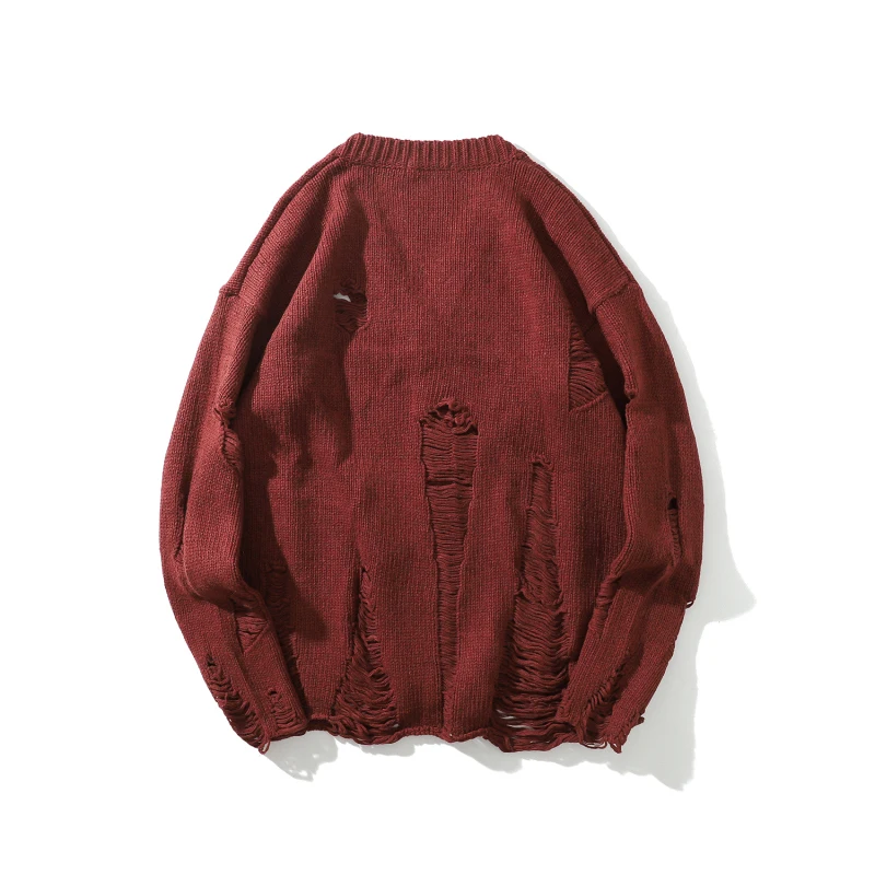 Мужской кардиган в стиле ретро Харадзюку свитер с v образным вырезом потертый